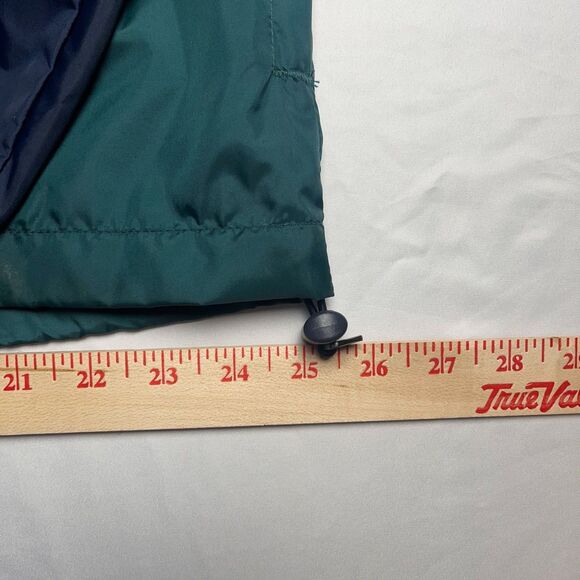 Columbia Men’s L Jacket Green Hidden Hood Vintage Purple 90s Y2K Windbreaker - Picture 3 of 14